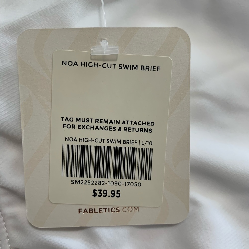 NEW Fabletics Noa Scoop bikini Top and bottom in White Size: L (10) - Picture 11 of 11